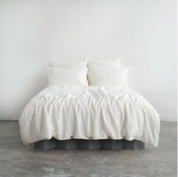 AD hotelska oprema Set lanene posteljine za krevet 180 x 200 - bijela boja slika proizvoda