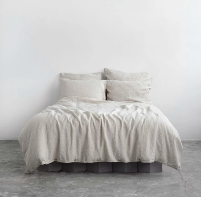 AD hotelska oprema Set lanene posteljine za krevet 180 x 200 - Melange slika proizvoda