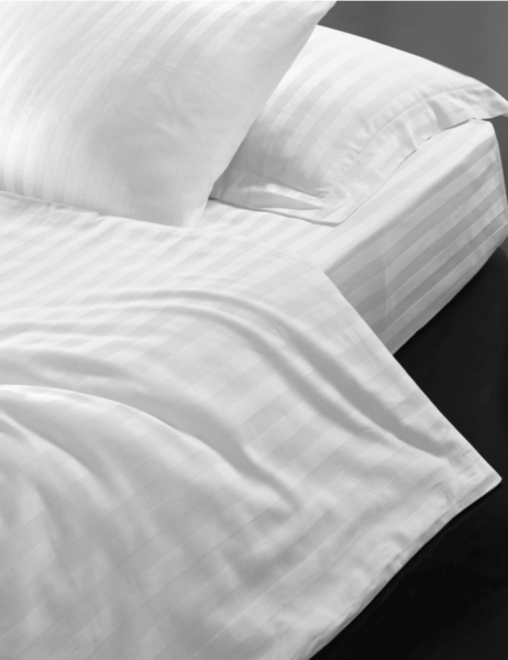Navlaka za jastuk 50 x 70 cm, bijela na pruge + napust 4 cm ( Satenski pamuk )